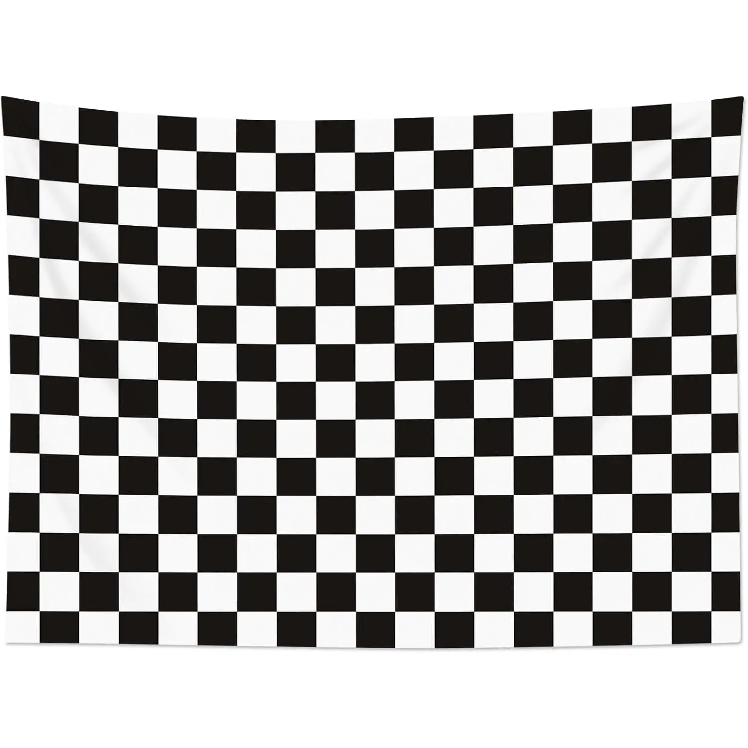 Retro Black and White Checkered Plaid Grid Artwork Print Waterproof Tapestry - Home Decor Wall Hanging for Bedroom, Birthday Party Backdrop