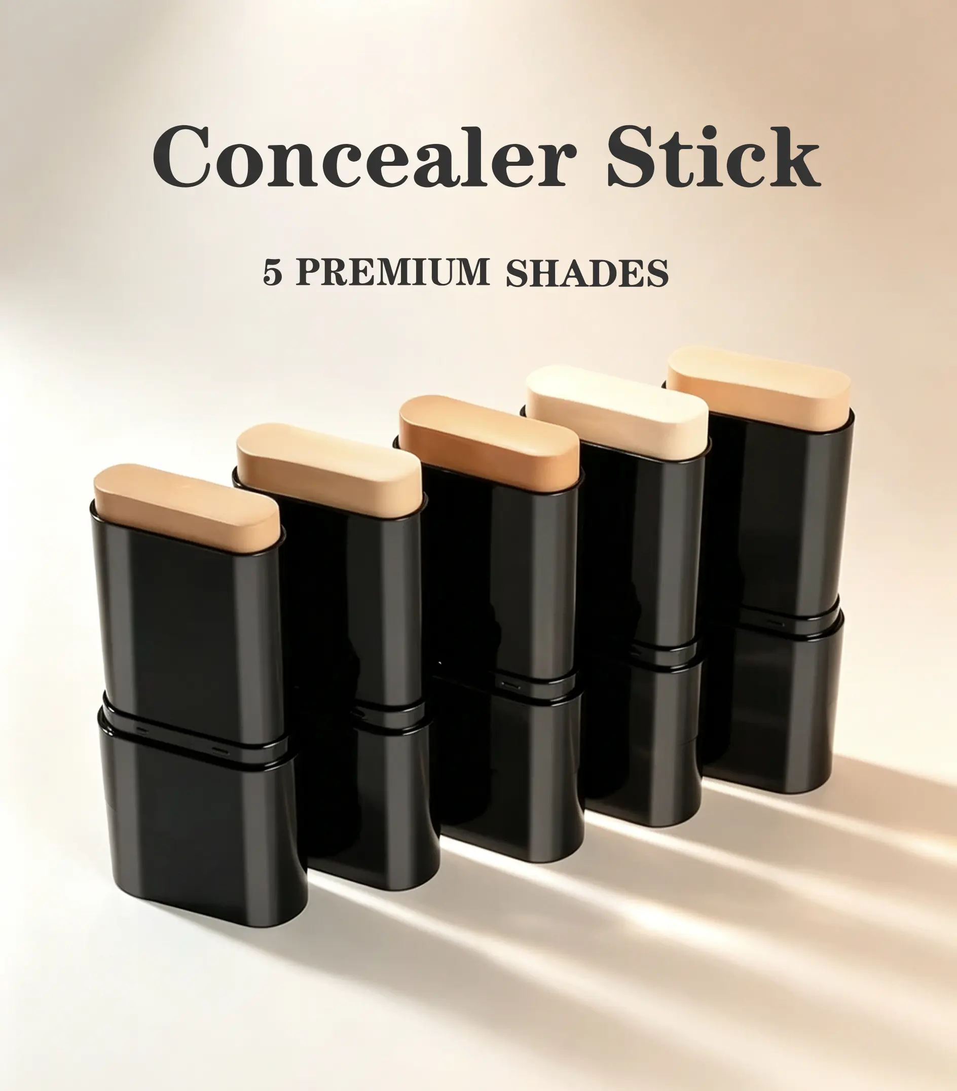 2-in-1 Foundation Concealer Stick with Detachable M-Shape Brush, Fast Application, Compact Portable Makeup for On-the-Go Use, Smooth Blending, Minor Imperfection Coverage (No Extra Brushes Needed)