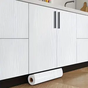 Wood Grain Self-Adhesive Wallpaper, Waterproof Vinyl Sticker for Wardrobe Desk and Cabinets, Easy to Apply and Remove, Wall Floor Decor Renovation Paper