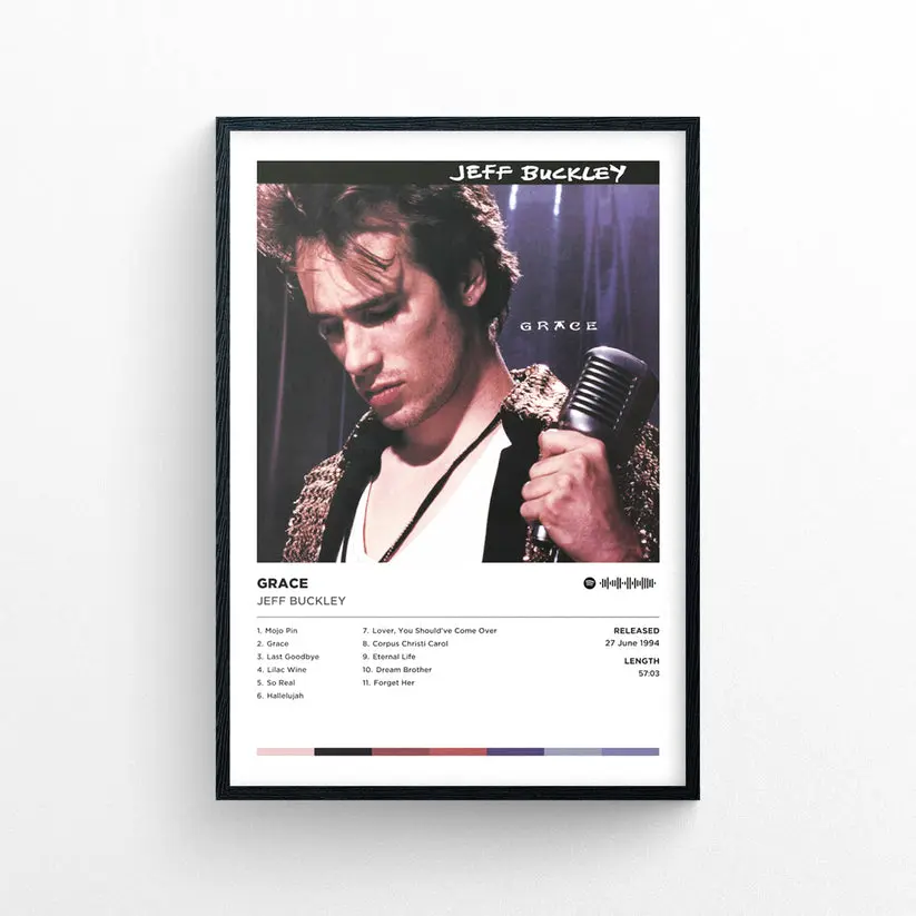 Jeff Buckley - Grace Poster Print, Wall Art, Room Decor, Album Cover Artwork Poster, Gift for Fan