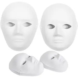 14&30 Packs Paper Mache Mask - 2 Sizes for Artistic Projects, Theater, Halloween, Masquerade Parties, Classroom Art