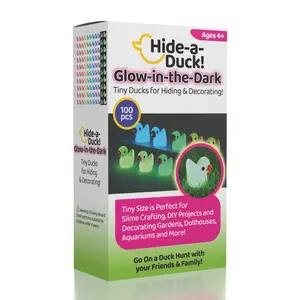 Hide A Duck Tiny Glow In The Dark Ducks – 100 Pc Mini Rubber Duck Assortment | Glow Toys, Party Favors, Hide & Seek Game