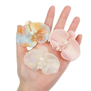 Acetate Butterfly Orchid Pearl Hair Clip, Gentle & Sweet  Hair Accessory Eco-Friendly Plant-Derived Material with Lifelike Design, Perfect for Taking Photos during Vacation & Special Occasions, Ideal Gift for girlfriend