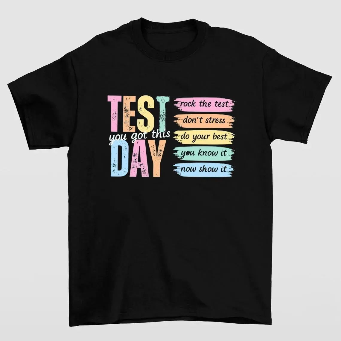 Women's Teacher Test Day Graphic T-Shirt - Women's Clothes, Soft Cotton Motivational Casual Seamless Short-Sleeve Round-Neck Top