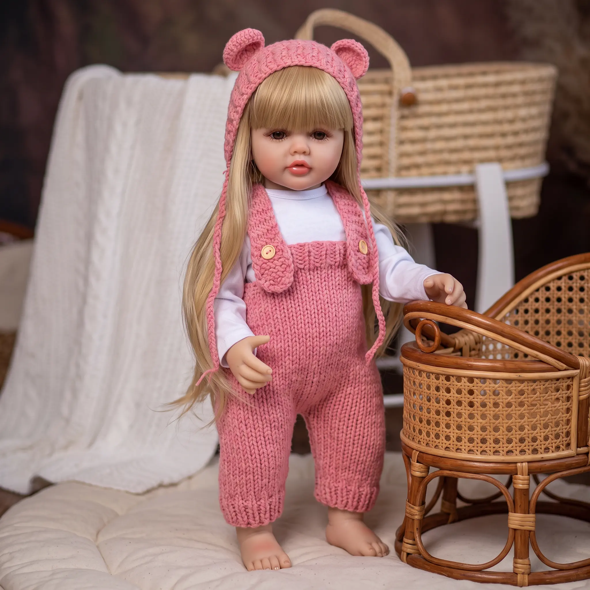 Lifelike Reborn Baby Dolls 22 Inch Full vinyl body Real Life Baby Dolls For kids Age 3+ Suitable gifts for Mother's Day Valentine's Day Children's Day & Christmas