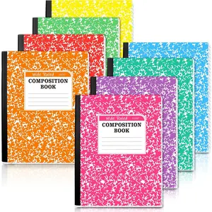 Composition Notebook, 8 Pack 8 Pastel Colors Wide Ruled Composition Books Bulk, Marble Cover Notepad Lined Cute Journal Notebooks for School Supplies Notes Taking Writing, 9.75 X 7.5 in