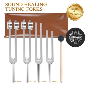 Resonance Sound Healing Tuning Fork Set – 128Hz, 136.1Hz, 256Hz/528Hz, 384Hz with Activator – Sound Therapy for Stress Relief, Deep Relaxation & Chakra Balancing