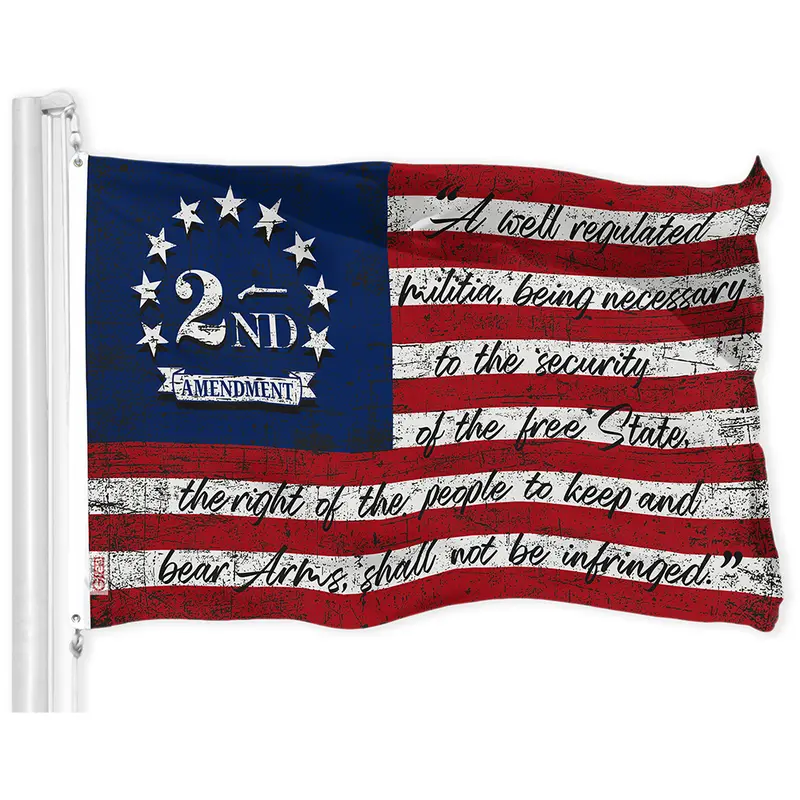 G128 2nd Amendment American Flag | 3x5 Ft | LiteWeave Pro Series Printed 150D Polyester | Historical Flag, Indoor/Outdoor, Vibrant Colors, Brass Grommets