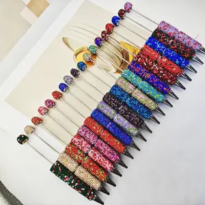 5pcs/12pcs Second Generation Starry Sky Beaded Pens, Multicolor Diamond Processing Ballpoint Pens, Office Decorative Pens, Holiday Party Creative Gifts