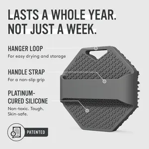 Antimicrobial Silicone Body Scrubber, Exfoliating Body Brush for Sensitive Skin,