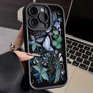 Colorful Handset with Forest and Mushrooms TPU Case for iPhone 17 Pro Max 16 16e 15 14 Plus 13 12 Mini 11 Air X XS Straight Edge Drop-Resistant Rugged Durable Cover Shell Gift 2D printing