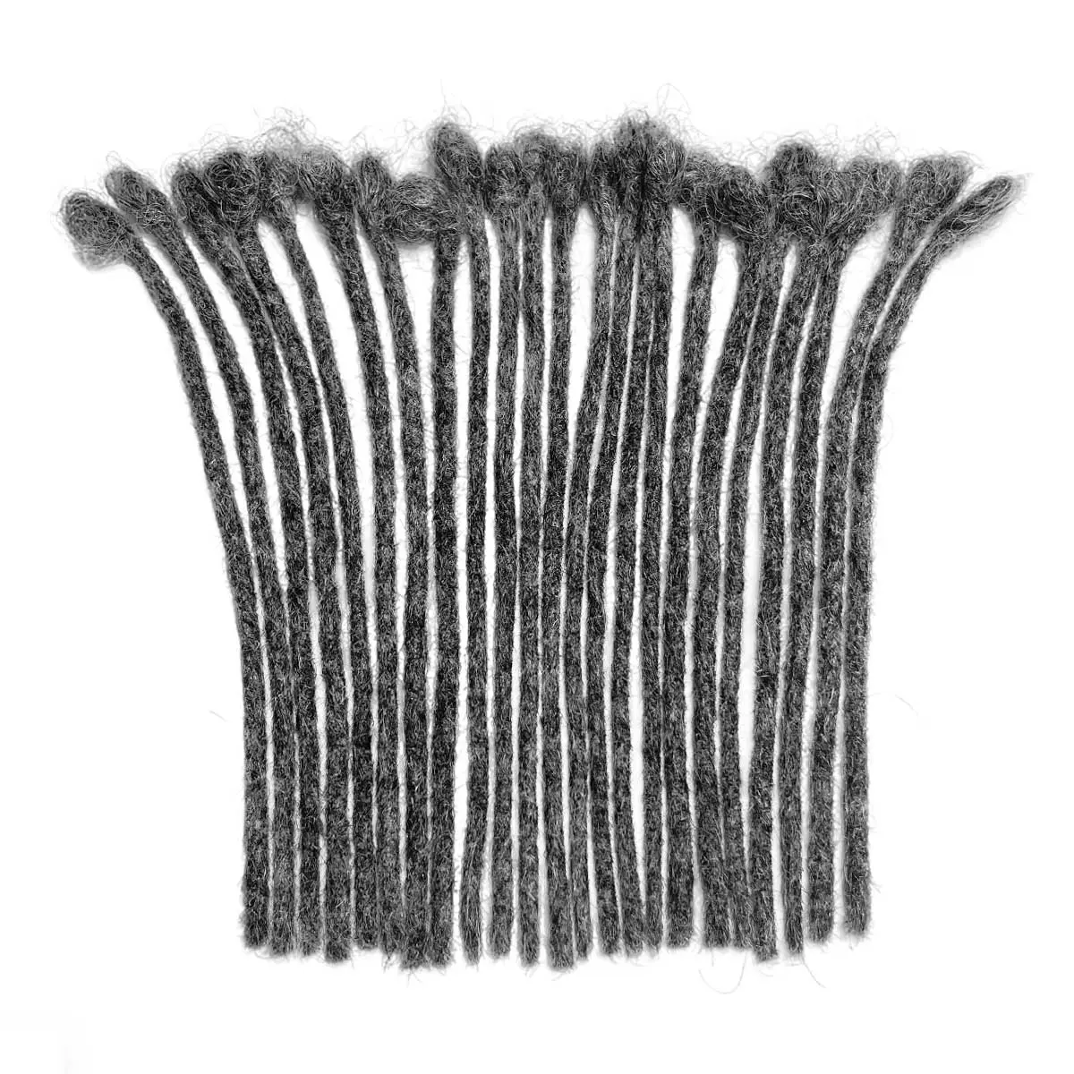 6inch-12inch Loc Extensions Human Hair 100% Black and Gray Full Handmade Dreadlocks 0.4cm 0.6cm Width Dreadlock Extensions for Women Men Full Handmade Permanent Dreads Locs
