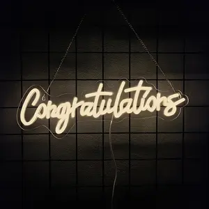 Congratulations Neon Lights, Graduation Party LED Neon Signs Congratulate Graduates Graduation Party Backdrop Decorations Wedding Decorations Congrats Neon Sign