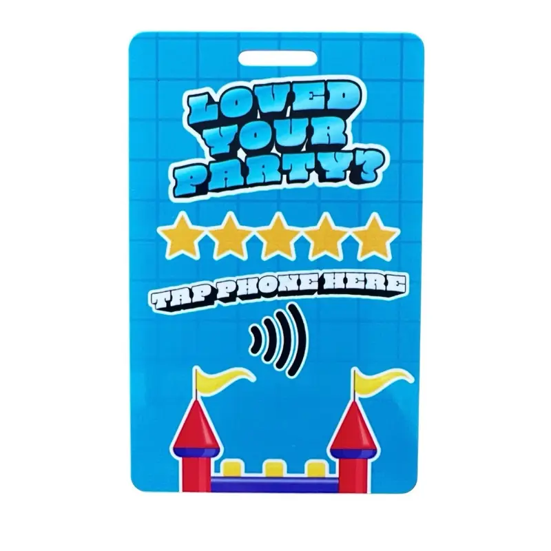 Blueprint NFC Tap-to-Review Business Card – Boost Google SEO for Event & Party Rentals (Vertical w/ Lanyard)