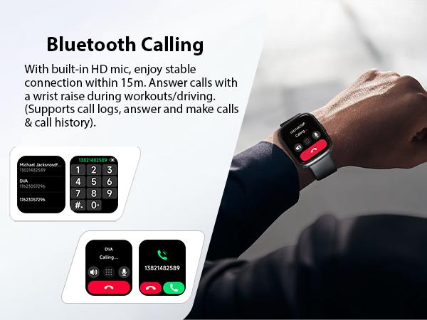 Alexa-Enabled Smart Wristwatch (Wearable Device), 1.83" HD LCD Touchscreen Fitness Tracker with Bluetooth Call, Heart Rate Monitor, Sleep Tracking, 120+ Sports Modes, IP68 Waterproof for Android & iPhone (with Camera), Workout, Magnetic, Charging