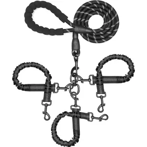 Dog Leash Pulls Three Times Without Knots, Soft Padded Handle, Anti-Impact Properties, Comfortable Grip, Durable Dog Walking Accessory, No Tangle Leash