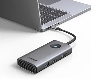 ORICO USB C Docking Station, 6-in-1 Laptop Docking Station with HDMI 4K@30Hz, 100W PD, USB-A&C 3.0, USB C Dock Compatible with MackBook/Dell XPS/HP/Surface
