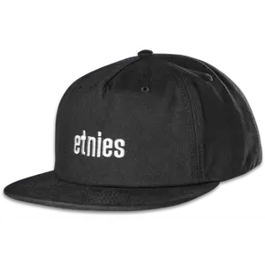 Etnies Men's Icon Embroidery Snapback Hat Black Headwear