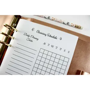 A5 Size Planner Cleaning Schedule Inserts, A5 Size Cleaning Planner Fits with Kate Spade A5, Louis Vuitton GM, Carpe Diem, Color Crush, Filofax (Planner Sold Separately)