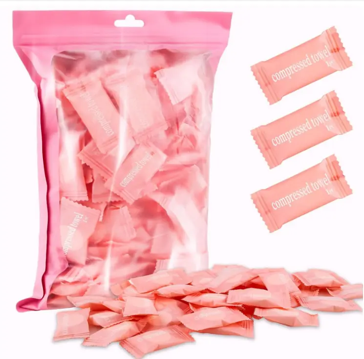 150Pcs Compressed Towel Tablets, Portable Mini Compressed Towels, Disposable Face Towel Washcloths for Travel, Beauty, Home Hand Wipes, Camping, Hiking, Outdoor Activities,Individually Wrapped MEQHUO