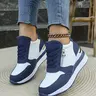 Women's Platform Casual Sneakers Color Block Side Zipper Breathable Chunky Shoes Daily Versatile Running Footwear
