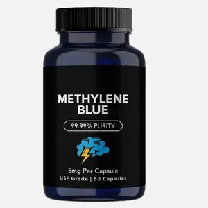 Methlyne Blue Pharmaceutical Grade, Capsule Form, Methylene Blue Capsules for Humans with Added Vitamin C Ester for Enhanced Absorption, USP Grade 99% Purity - Boosts Memory, Focus, Clarity, Energy