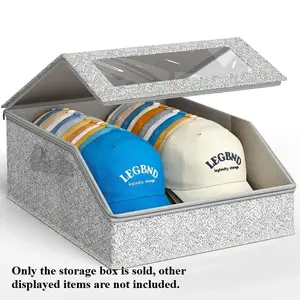 New Baseball Hat Storage Box, Zipper Dustproof Non-woven Fabric Organizer, Foldable Home Cap Storage Box