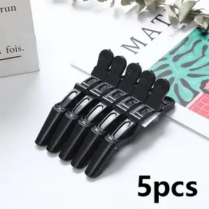 5pcs White/Black  Hair Sectioning Clips - Non-Slip Alligator Clips for Salon & Home Use barrettes duck bill