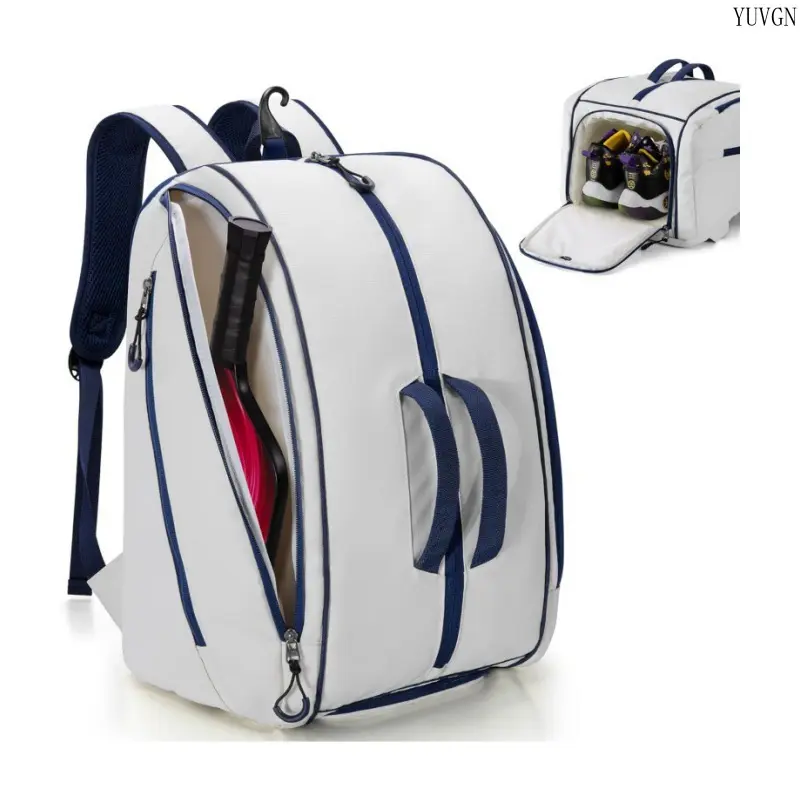 Lightweight Pickleball Tennis Backpack, Large Capacity Waterproof Sports Bag with a Shoe Compartment and Fence Hook for Outdoor Enthusiasts, No, Training Equipment, Adjustable Strap