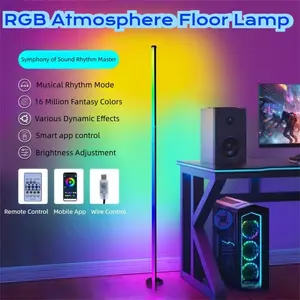 LED Corner Floor Lamp with APP and Remote Control, Adjustable Light, Rgbw Color Changing, Music Sync, Timer Setting, Living Room Bedroom Game Room Light
