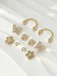 Hot Selling Croc Accessories, Bling Shoe Charms, Diamond Butterfly Flower Decorations, Removable Croc Parts, Perfect Birthday Party Gifts