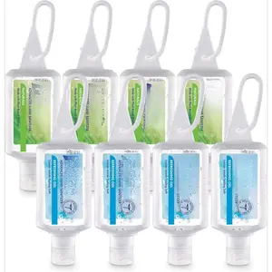 Advanced Hand Sanitizer Variety Pack, Naturals and Refreshing Gel, 1 Fl Oz Travel Size Flip-Cap Bottle with Jelly Wrap Carrier (Pack of 8) - 3900-09-ECSC