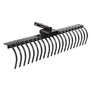 Summervibes VEVOR Tow Behind Landscape Rake, 60 Tow Dethatcher with 21 Steel Coil Tines, Lawn Dethatcher Rake Attaches to 48 or 60 Toolbars and 3-point Suspension Systems, for Leaves, Pine Needles, and Grass