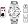 POEDAGAR Men's Luxury Watch Waterproof Night Light Date Week Stainless Steel Men's Watch Casual Simple Quartz Men's Watch Ideal Gift Choice