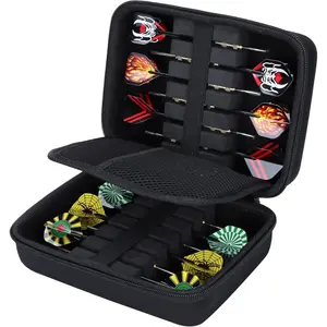 Hard Case Compatible with 12 Pcs Steel Tip or Soft Tip Darts Set, Storage Holder Fits for Dart Tips Shafts Flights and Accessories (Case for 12pcs Darts)