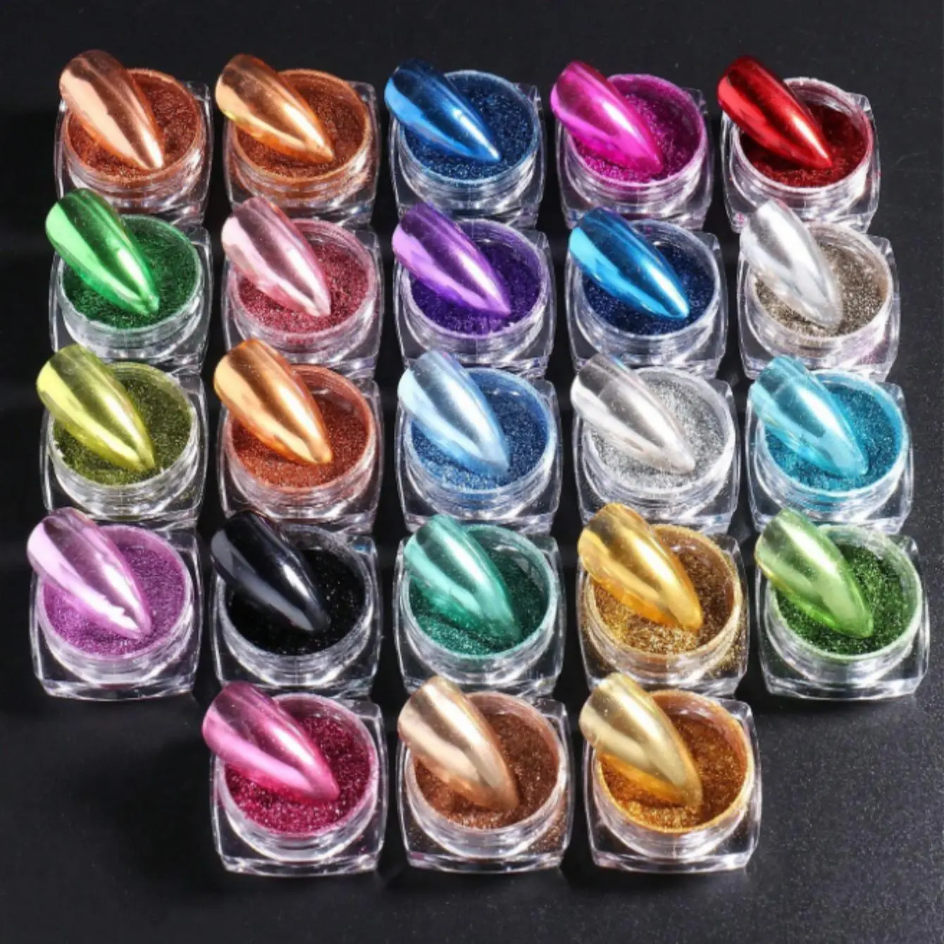 23 Color Nail Art Glitter Powder, 23pcs/set Holographic Nail Powder Nail Polishing Decoration, DIY Nail Kit, Professional Nail Art Kit for Women & Girls, Nail Art Supplies
