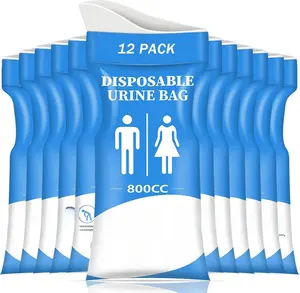 Disposable Urine Bag, 12/24 PCS Pee Bags for Travel for Women/Men, 800ML Emergency Portable Urinal Bag and Vomit Bags, Unisex Urinal Bag for Camping, Traffic Jams, Pregnant, Patient, Kids