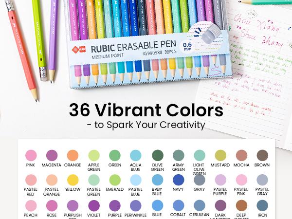 iiGEN RUBIC Erasable Gel Pens - 0.6mm Retractable Twist Pens with Ergonomic Hexagonal Grip, Smooth Writing for Back to School, School Supplies, Office Accessories, College Supplies, Thematic Sets iiGEN RUBIC Erasable Gel Pens - 0.6mm Retractable Twist Pens with Ergonomic Hexagonal Grip, Smooth Writing for Back to School, School Supplies, Office Accessories, College Supplies, Thematic Sets