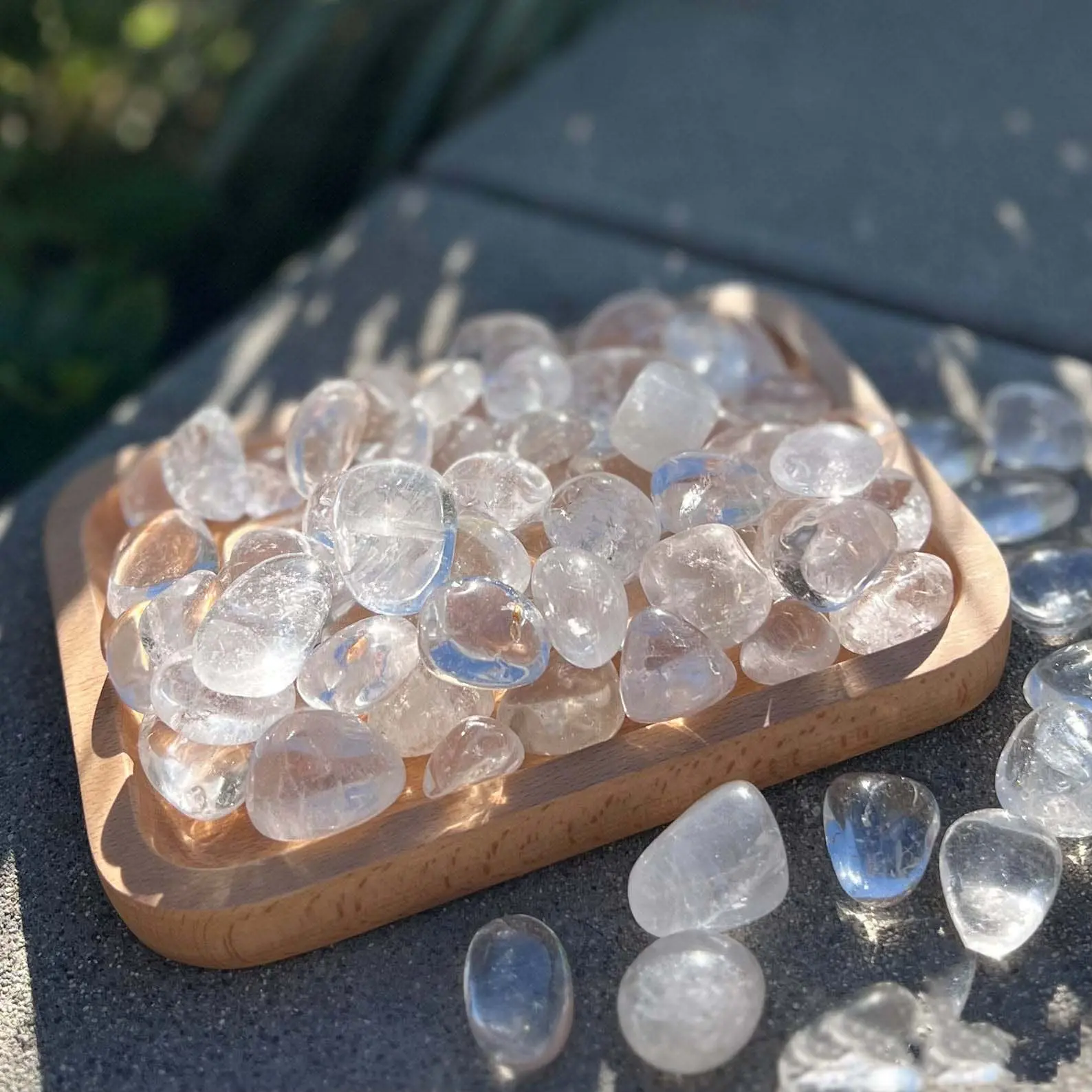 3PCS Tumble Stone Clear Quartz Gemstone for Amplification Natural Crystal DIY Jewelry Mineral Specimens