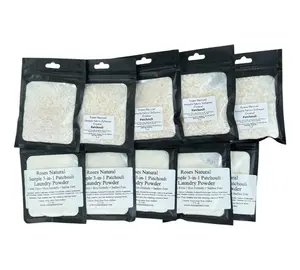 Roses Natural Sample 3-in-1 Laundry Powder & Fabric Softener Crystal Bundle - 5 Single-Use Packs Each - Eco-Friendly & Plant-Based - Patchouli & Rouge Luxe Scents