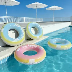 Mother's Day Macaron Inflatable Large Swimming Ring, Pool Float for Adults, Suitable for 12 Year Olds, Cute Floating Water Toy