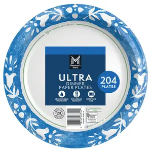 Member's Mark Ultra Dinner Paper Plates (10", 204 ct.)