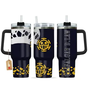 D. Law Anime Custom 40oz Tumbler With Handle, Stylish & Customizable Tumbler, Perfect for Hot & Cold Beverages, Great Gift for D. Law Fans & Anime Lovers, Exclusive Collection, A Must-Have Addition to Your Drinkware, Ideal for Any Occasion