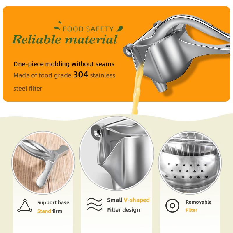 Aluminum manual press -Silent Hand juicer Effortless vegetable & Fruit Juice Extraction at Home!