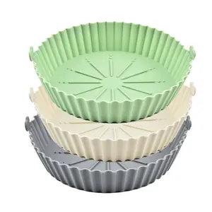 Silicone Air Fryer Liner, 3Counts/set Round Air Fryer Liner, Reusable Heat Resistant Oven Accessories, Easy to Clean, Suitable for Air Fryer, Kitchen Appliances, Food Safe Oven Accessories