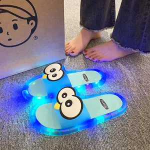 Cartoon LED Light Up Couple Slides for Women Men, , Adorable Big Eye Cute Style, Anti-Slip Thick Cushion EVA Insole, Water Resistant TPU Wrapped Lights, Perfect for Night Walks Beach Home Indoor Outdoor Party Casual Wear ,Sandal for summer
