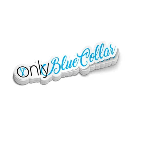 Only Blue Collar Stickers - Hard Hat Stickers, Funny Stickers, Cooler, Toolbox, Laptop, Blue Collar, work sticker, Matte Vinyl Decor Decorative
