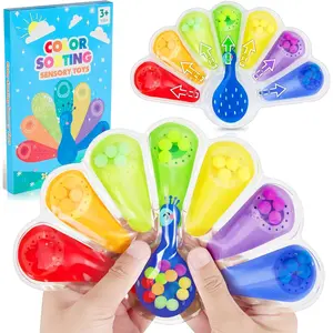 X-ITC72 Color Sorting Toys Sensory Toys : Fine Motor Skill Games Learning for Toddlers, Color Matching Fidget Sensory for Calm Down, Preschool Learning & Educational Montessori with Autism