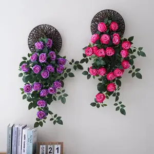 Eternal Rose Cascading Vines/garden roses |   garden roses/Premium Faux Floral Wall Hanging for Living Room Decor |   Permanent Botanicals