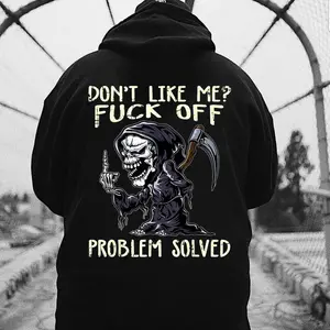 Don't Like Me? Fuck Off Problem Solved Print Hoodie, Funny Graphic Hoodie for Men, Bold Statement Hoodie, Sarcastic Humor Apparel, Streetwear Hoodie, Casual Pullover, Edgy Gift for Men, Rebellious Hoodie